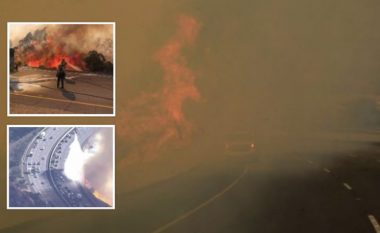 Automjetet tentojnë të shmangin zjarrin që ishte “ngjitur” për autostradën në Kaliforni (Foto/Video)