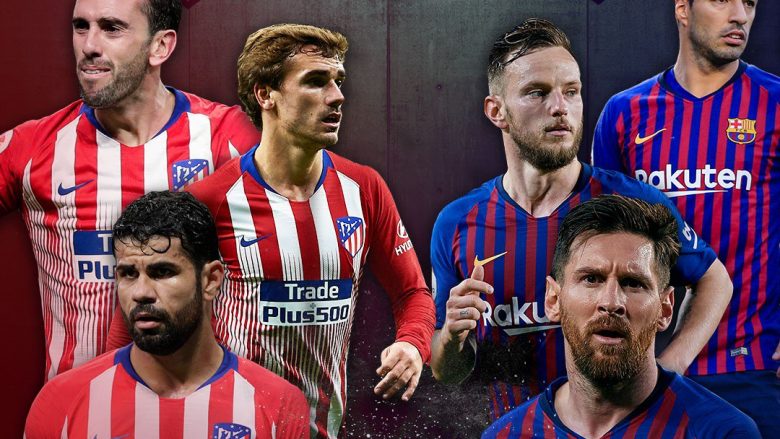 Atletico Madrid – Barcelona, formacionet zyrtare të derbit të javës në La Liga