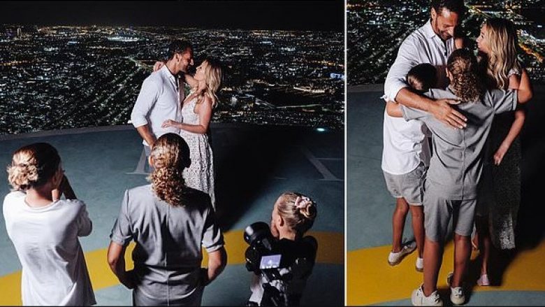 Rio Ferdinand i bën propozimin më romantik Kate Wright para tre fëmijëve të tij gjatë pushimeve familjare në Abu Dhabi