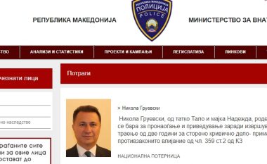 Është lëshuar fletarrest, policia kërkon Gruevskin
