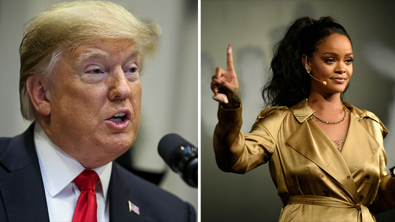 Rihanna kërcënon me padi Presidentin Donald Trump