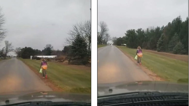 E nxorën nga autobusi pasi ngacmonte bashkëmoshatarët, babai ndëshkon bijën 10-vjeçare – e detyron të ecë 5 milje deri në shkollë (Video)