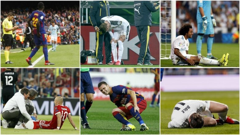 Dhjetë futbollistët që gjithmonë lëndohen – Nga Vermalen e Bale, te Umtiti e Robben