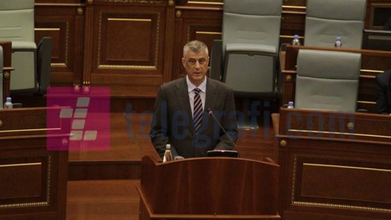 Thaçi para deputetëve: Mirëpres reflektimin e spektrit politik karshi dialogut me Serbinë