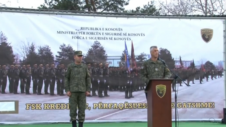 Thaçi nga kazerma “Adem Jashari”: Kosovë, urime ushtria!