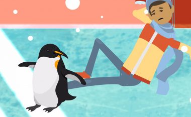 Mënyra më e sigurt për të ecur mbi akull është duke e imituar pinguinin