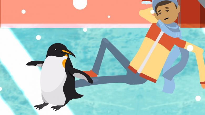 Mënyra më e sigurt për të ecur mbi akull është duke e imituar pinguinin