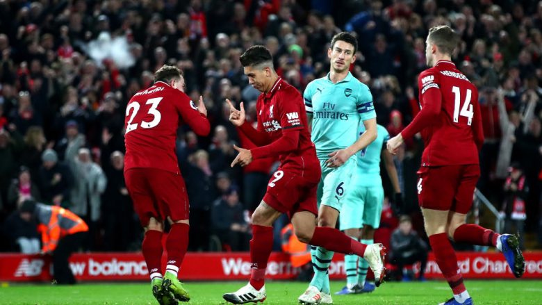 Liverpooli turpëron Arsenalin dhe përfundon vitin 2018 si lider në Ligën Premier, Firmino shënon het-trik