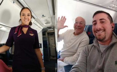 Babai fluturoi për dy ditë me aeroplanin ku shërbente vajza e saj, vetëm që të ishin bashkë për Krishtlindje (Foto)
