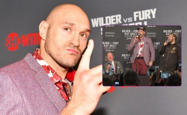 Tyson Fury dhuroi spektakël në konferencën pas meçit ndaj Wilder