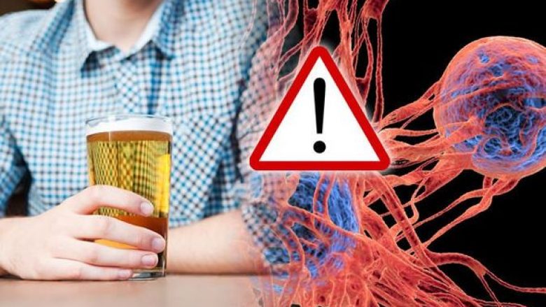 Konsumimi i tepërt i alkoolit mund t’i shkaktojë tri lloje të kancerit