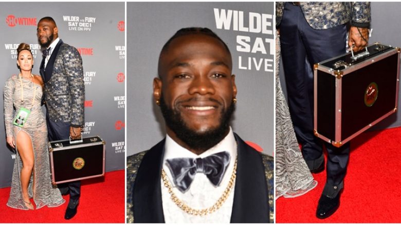 Wilder mbërrin në arenën Staples Center – Në njërin krah të fejuarën, në tjetrin valixhen me titull brenda