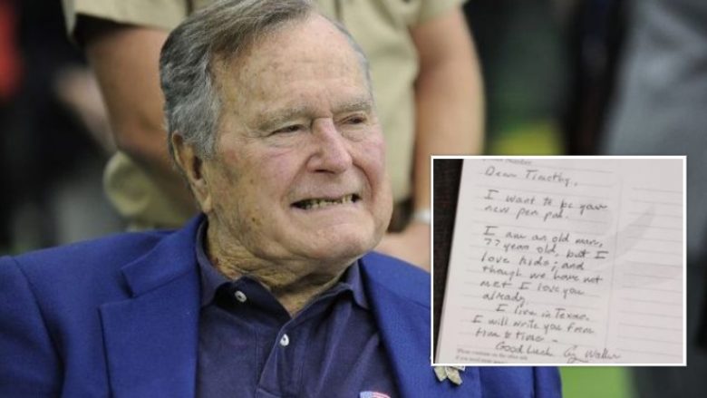 George H.W. Bush fshehurazi sponsorizoi një fëmijë për 10 vjet – zbulohet kush ishte ai dhe njëra nga letrat që ia dërgoi atij (Foto)