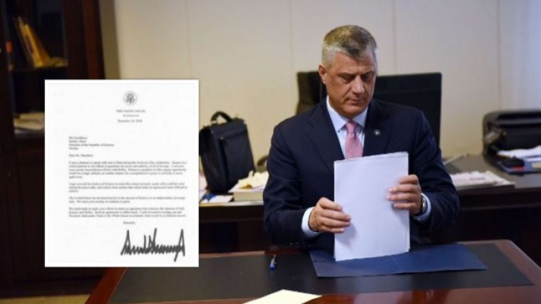 Trump në letrën dërguar Thaçit: Ju mirëpres në Shtëpinë e Bardhë për të festuar marrëveshjen, bashkë me Vuçiqin