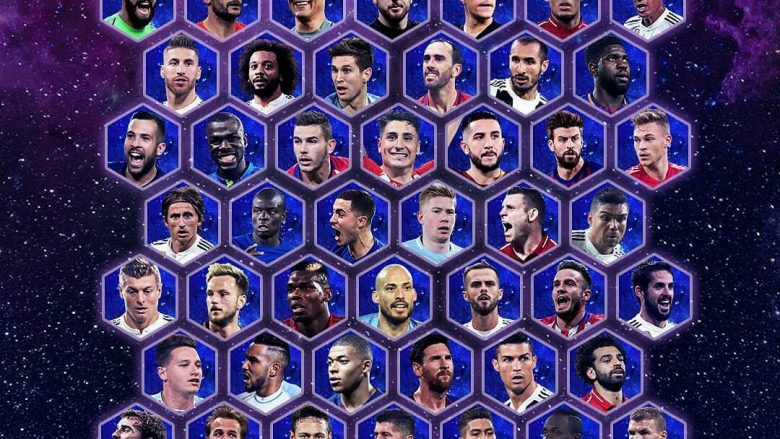 UEFA publikon 50 futbollistët e nominuar, tifozët duhet të zgjedhin ‘ekipin e vitit 2018’