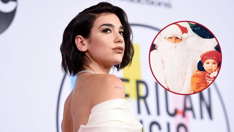 Dua Lipa publikon një fotografi të rrallë nga fëmijëria, kur si fëmijë fotografohej me babadimrin