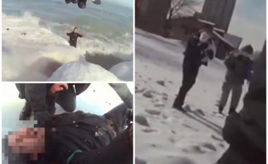 U fut në lumin e ngrirë të Miçiganit për ta shpëtuar qenin, policët mezi arritën ta shpëtojnë burrin (Video)
