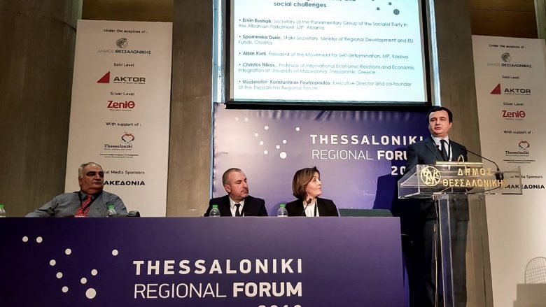Kurti në Forumin Rajonal të Selanikut, flet për gjendjen ekonomike të Kosovës në raport me vendet e rajonit