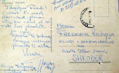 Visar Zhiti nxjerr nga dosja e burgut, kartolinën për Frederik Reshpjen