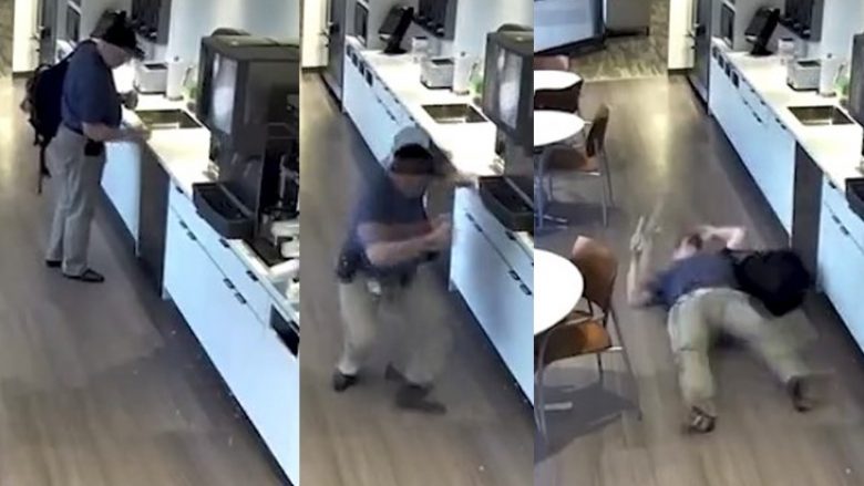 Deshi të përfitonte nga sigurimi, kamerat kapin momentin se si burri inskenoi rrëzimin në dysheme (Video)