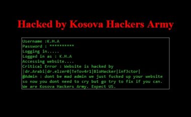 “Kosova Hackers Army” ka hakuar disa ueb-faqe të Serbisë