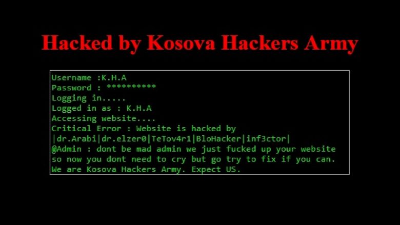 “Kosova Hackers Army” ka hakuar disa ueb-faqe të Serbisë