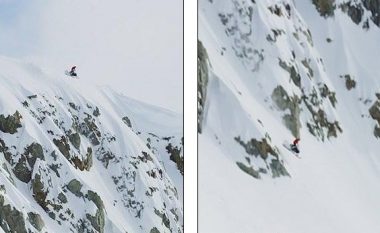 Suedezi bën akrobacione me motoski duke u hedhur nga kodra mbi 45 metra e lartë, shpëton pa më të voglin lëndim (Video)