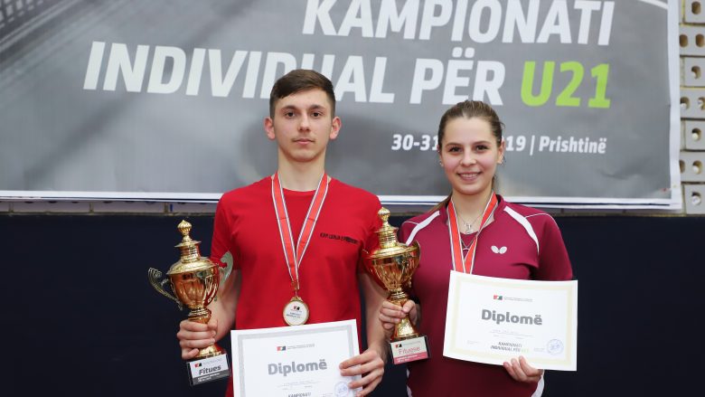 Pingpong, Kreshnik Mahmuti dhe Era Janjeva shpallen kampionë për U-21
