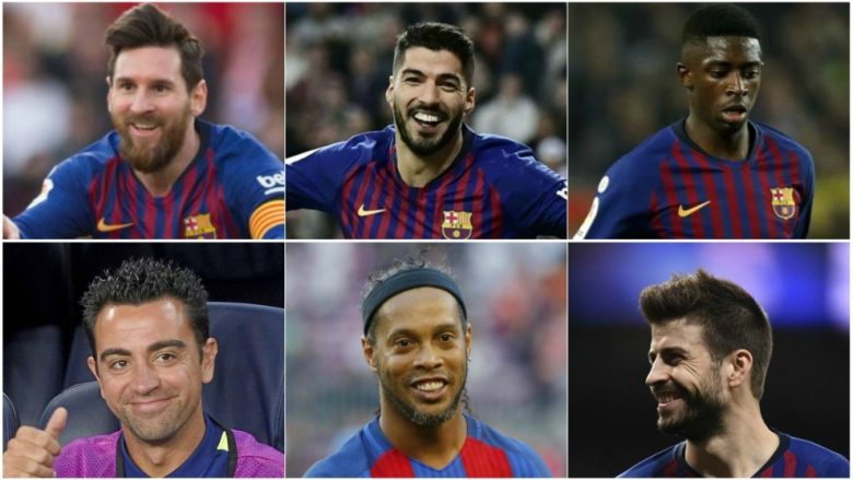 Mbretërit e Bernabeut: Messi, Suarez, Pique, Xavi, Ronaldinho dhe Dembele