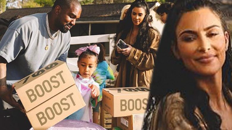 Kim Kardashian dhe Kanye West shesin këpucët e tyre në rrugë me çmim të lirë për të bërë bamirësi