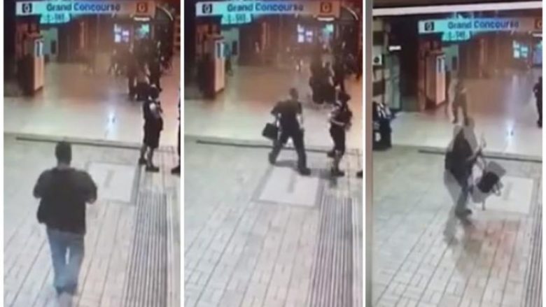 Me thikë gjuetie ther policin australian, kamerat e sigurisë filmojnë gjithçka (Video, +18)