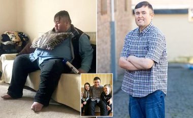 Dikur peshonte 210 kilogramë, mjekët ia bënë me dije se po i rrezikohet jeta – pas dietave arriti që për një vit të humb gjysmën e peshës (Foto)