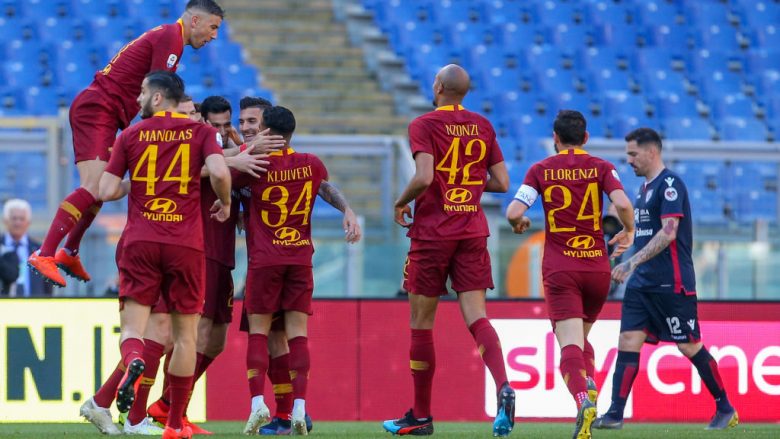 Roma mposht me lehtësi Cagliarin dhe merr pozitën e katërt në Serie A