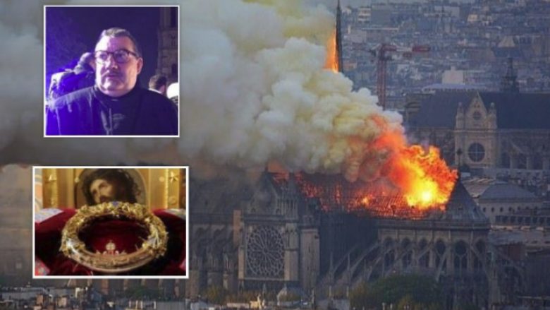 “Ai është një hero”: Vrapoi përmes zjarrit në katedralen Notre Dame, për të shpëtuar artefaktet – përfshirë Kurorën e Krishtit (Foto/Video)
