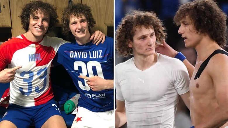 Momenti që i hutoi tifozët e Chelseat – David Luiz takoi pas ndeshjes ‘kopjen’ e tij Alex Kral që luan te Slavia Pragë