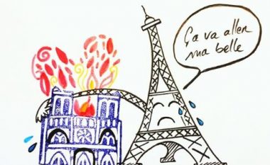 Karikaturat e ditës për zjarrin që dogji katedralen ‘Notre Dame’ në Paris (Foto)
