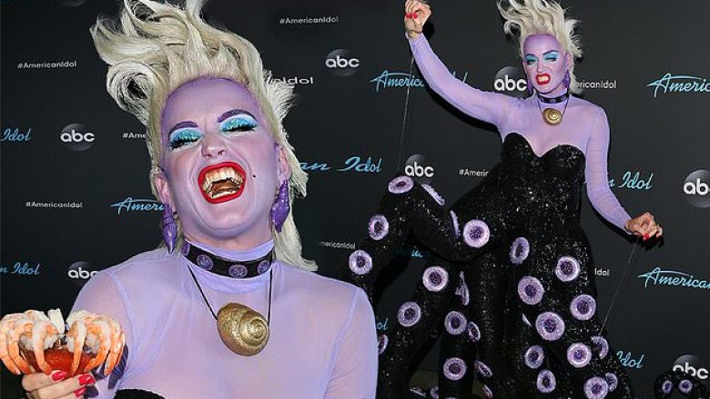Katy Perry arrin e veshur si ‘Ursula’ e filmit “Sirena e vogël” në spektaklin e talenteve “American Idol”