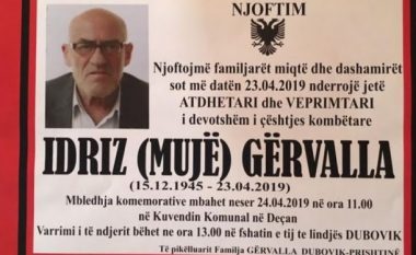 Mustafa ngushëllon për vdekjen e Idriz Gërvallës