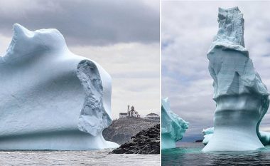 Pamje të rralla që vetëm në “një vend të botës” mund të shihen – ajsbergët gjigantë lundrojnë pranë shtëpive (Foto)