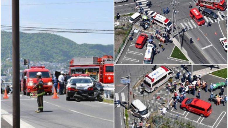 Vetura shtyp fëmijët që po prisnin pranë semaforit me edukatoret, humbin jetën dy prej tyre – policia japoneze arreston shoferin (Foto/Video)