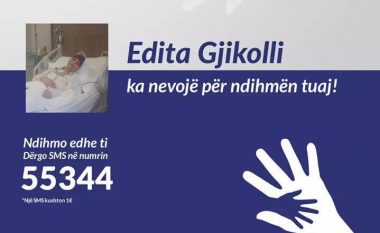 Edita Gjikollin, e cila vuan nga Leukemia Acute, ndihmojeni përmes SMS në Vala