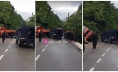 Momenti kur forcat e ROSU-s largojnë barrikadat e vendosura në Zubin Potok (Video)