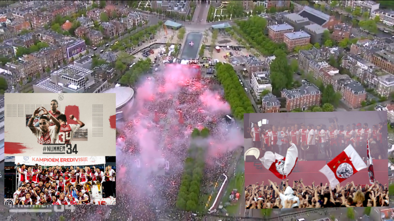 Pamje të jashtëzakonshme nga Amsterdami, Ajaxi feston titullin para 100 mijë tifozëve – trofeu i 34-të shkon për ish-futbollistin Abdelhak Nouri