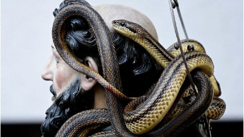 Rituali i çuditshëm me gjarpërinj në një fshat në Itali (Foto)