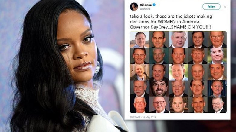 Rihanna i quan “idiotë” senatorët shtetërorë të Alabamas që votuan për projektligjin, që e shpall abortin krim