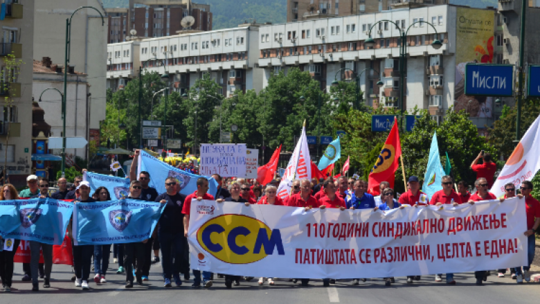 Konfederata e sindikatave filloi protestën sindikale në Shkup