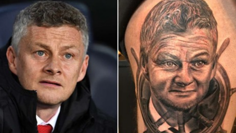 Tifozi i Unitedit e mban premtimin, bën tatuazhë fytyrën e Solskjaer