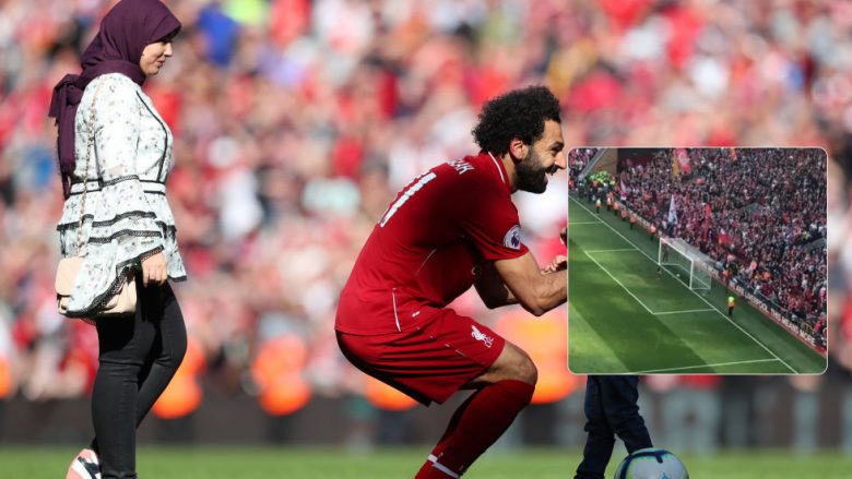 Vajza e Salah mori vëmendjen në Anfield dhe u mbështet me ovacione nga tifozët kur e futi topin në rrjetë