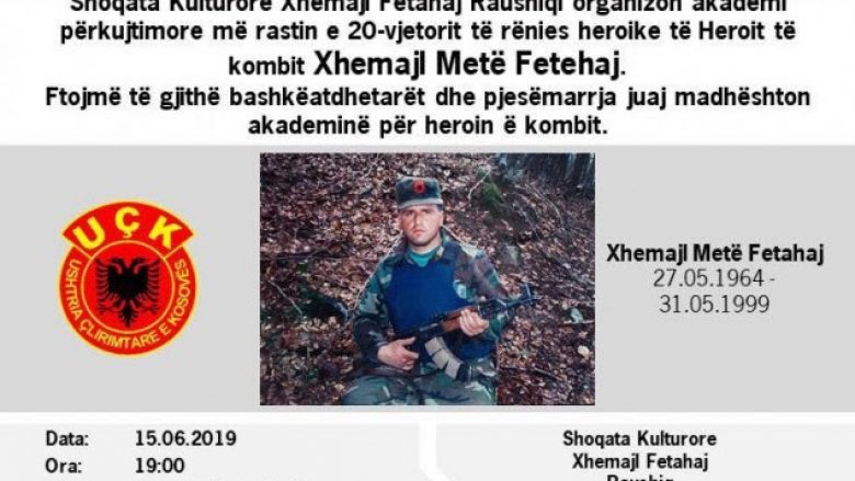 Përkujtohet heroi Xhemajl Fetahaj