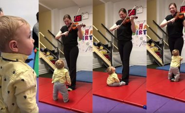 Reagimi mbresëlënës i vogëlushit që për herë të parë dëgjon tingujt e violinës (Video)